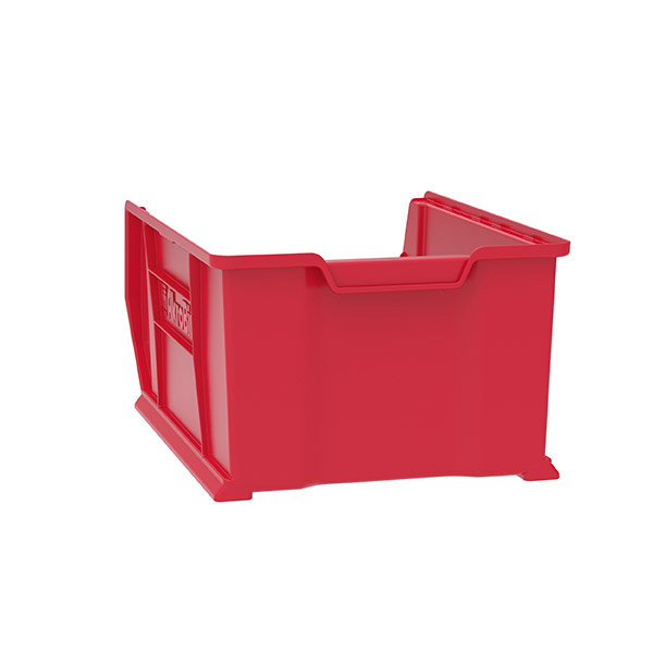 Akro-Mils 30287 Super-Size AkroBin Heavy Duty Stackable Storage Bin Plastic  Container, (24-Inch L x 11-Inch W x 10-Inch H), Red, (4-Pack) - Garage  Storage And Organization Systems 