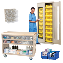 Medical Supply Lockable Storage Cabinets with Storage Bins