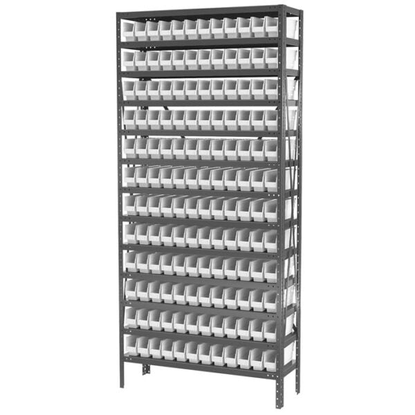 Steel Shelving 13 shelves w 144 Shelf Bins - AS1279110