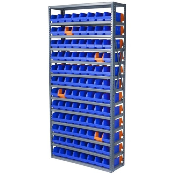 Steel Shelving 13 shelves w Indicator Bins - AS1279364