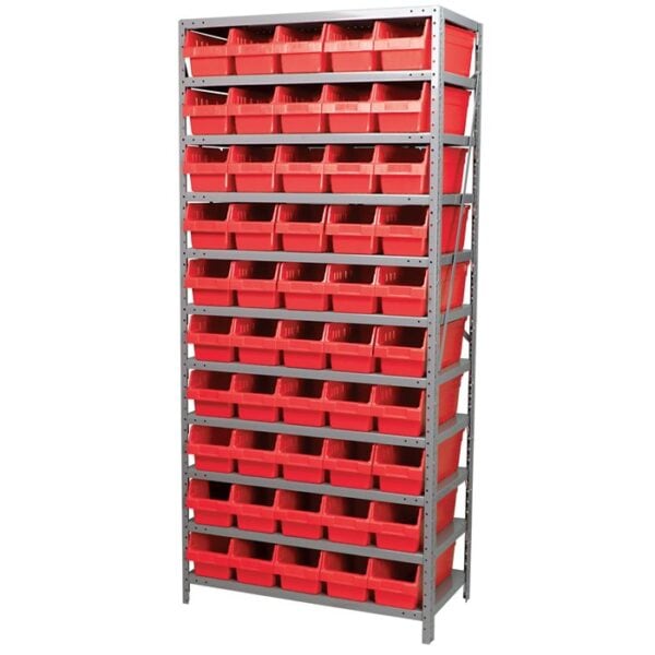 Steel Shelving 11 shelves w 50 ShelfMax Bins - AS1879098