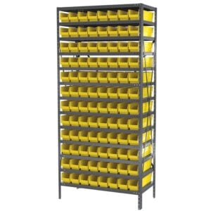 Steel Shelving 13 shelves w 96 Shelf Bins – AS1879128