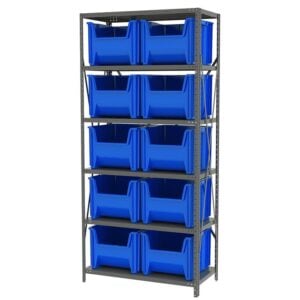 Steel Shelving 6 shelves w 10 Stak-N-Store Bins - AS187913018