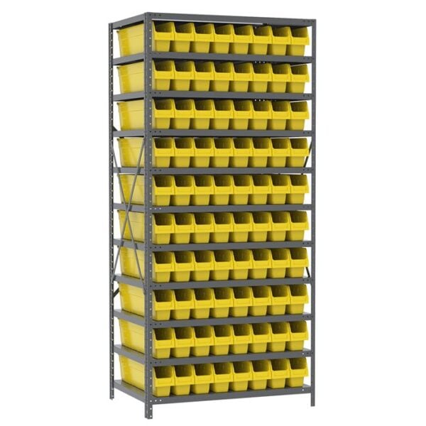 Steel Shelving 11 shelves w 80 ShelfMax Bins - AS2479044