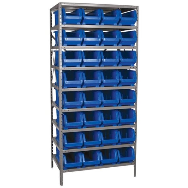 Steel Shelving 9 shelves w 32 Super-Size AkroBins - AS2479284