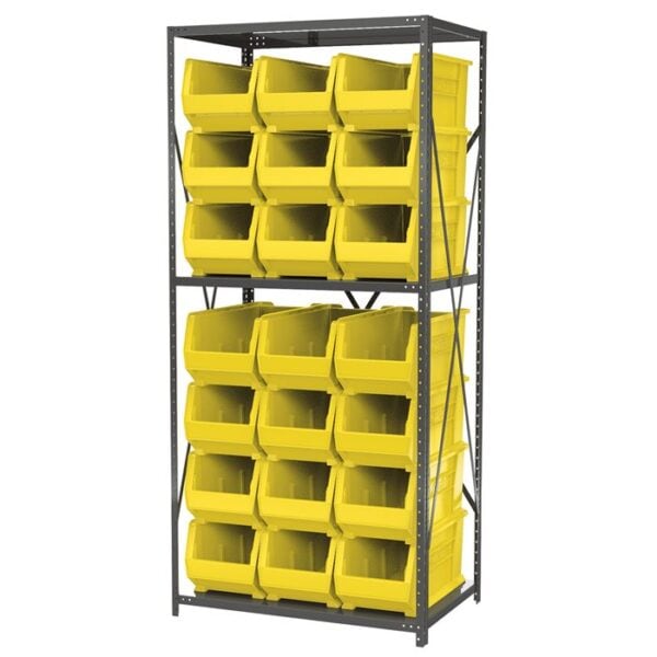 Steel Shelving 3 shelves w 24 Super-Size AkroBins - AS2479287