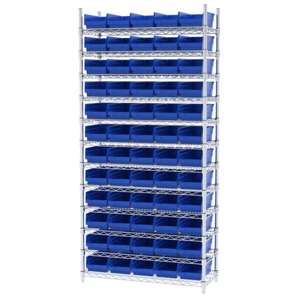 Wire Shelving, 12 Shelves w/ 60 Shelf Bins - AWS143630130 - Image 2