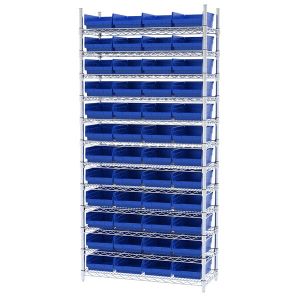 Wire Shelving, 12 Shelves w/ 48 Shelf Bins - AWS143630150 - Image 2