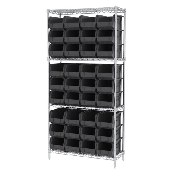 Wire Shelving, 4 Shelves w/ 36 AkroBins - AWS143630240 - Image 2