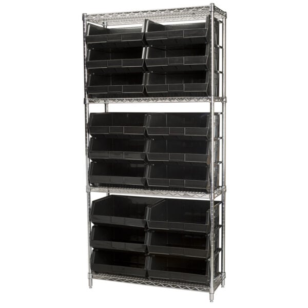 Wire Shelving, 4 Shelves w/ 18 AkroBins - AWS143630250 - Image 2