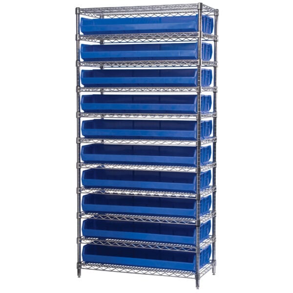 Wire Shelving, 11 Shelves w/ 12 AkroBins - AWS143630320 - Image 2