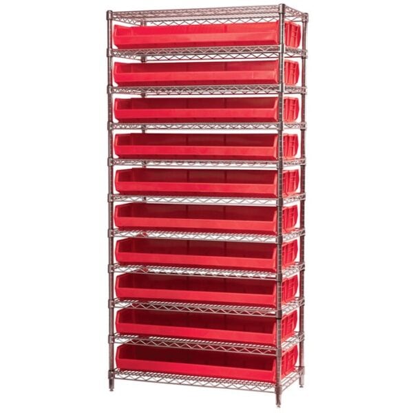 Wire Shelving, 11 Shelves w/ 12 AkroBins - AWS143630320