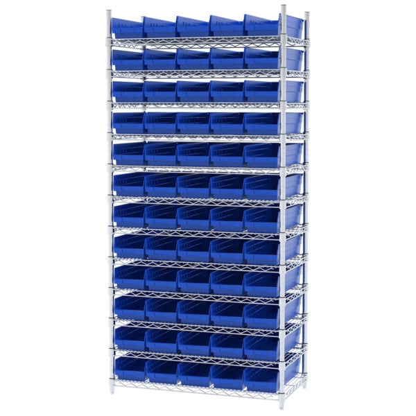 Wire Shelving, 12 Shelves w/ 60 Shelf Bins - AWS183630138 - Image 2