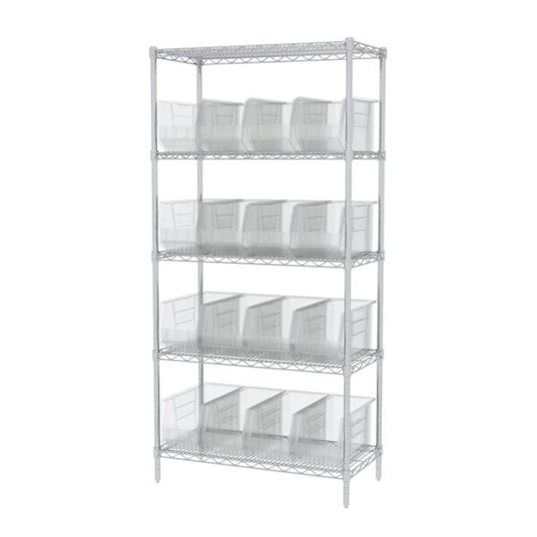 Wire Shelving, 5 Shelves w/ 18 AkroBins - AWS183630265