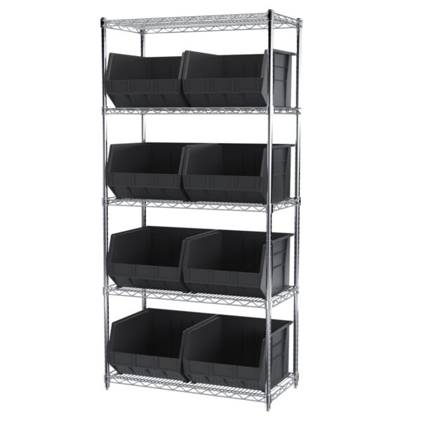 Wire Shelving, 5 Shelves w/ 9 AkroBins - AWS183630270 - Image 2