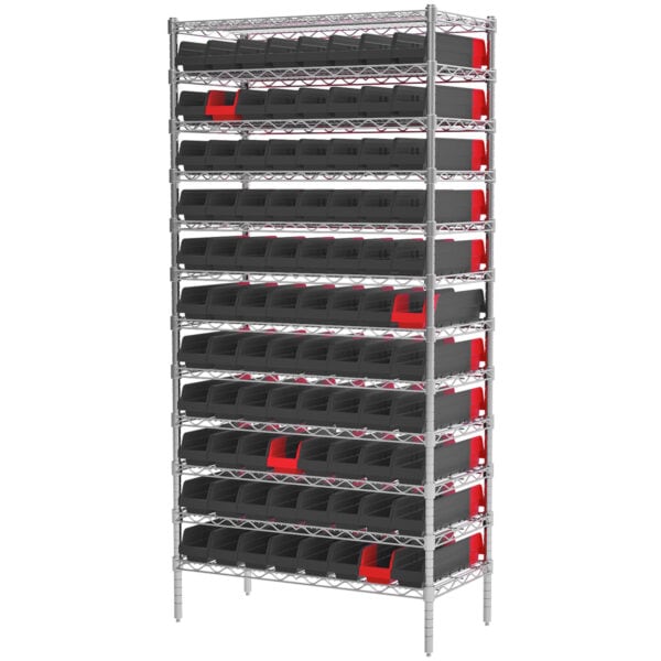 Wire Shelving, 12 Shelves w/ 96 Indicator Bins - AWS183636448 - Image 2