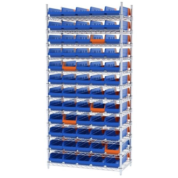 Wire Shelving, 12 Shelves w/ 60 Indicator Bins - AWS183636468