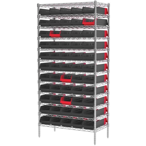 Wire Shelving, 12 Shelves w/ 60 Indicator Bins - AWS183636468 - Image 2