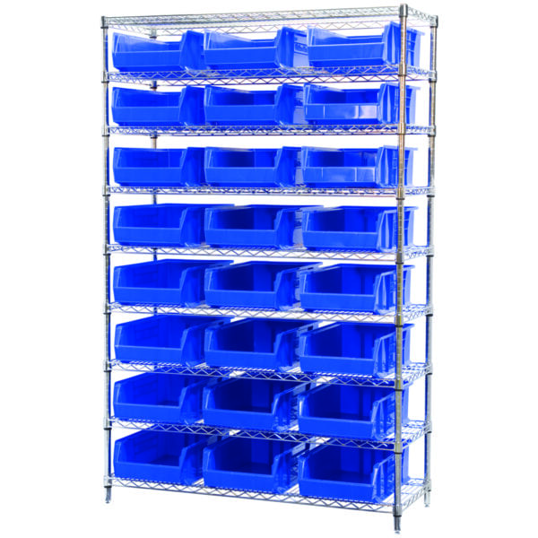 Wire Shelving, 9 Shelves w/ 24 Super-Size AkroBins - AWS184830280 - Image 2