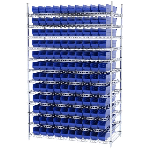 Wire Shelving, 12 Shelves w/ 120 Shelf Bins - AWS244830124 - Image 2