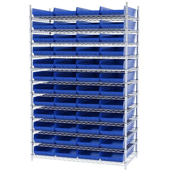 Wire Shelving, 12 Shelves w/ 48 Shelf Bins - AWS244830174 - Image 2