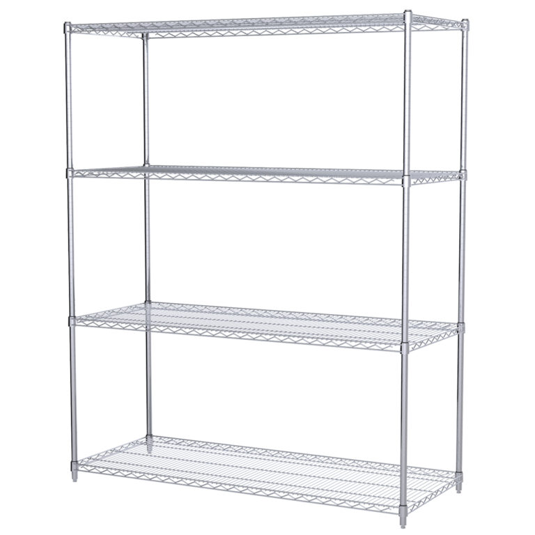 24x60x74, 4-Shelf Wire Shelving Starter Unit, Chrome - Akro-Mils