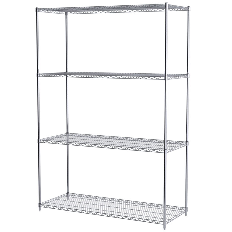 24x60x86, 4-Shelf Wire Shelving Starter Unit, Chrome - Akro-Mils